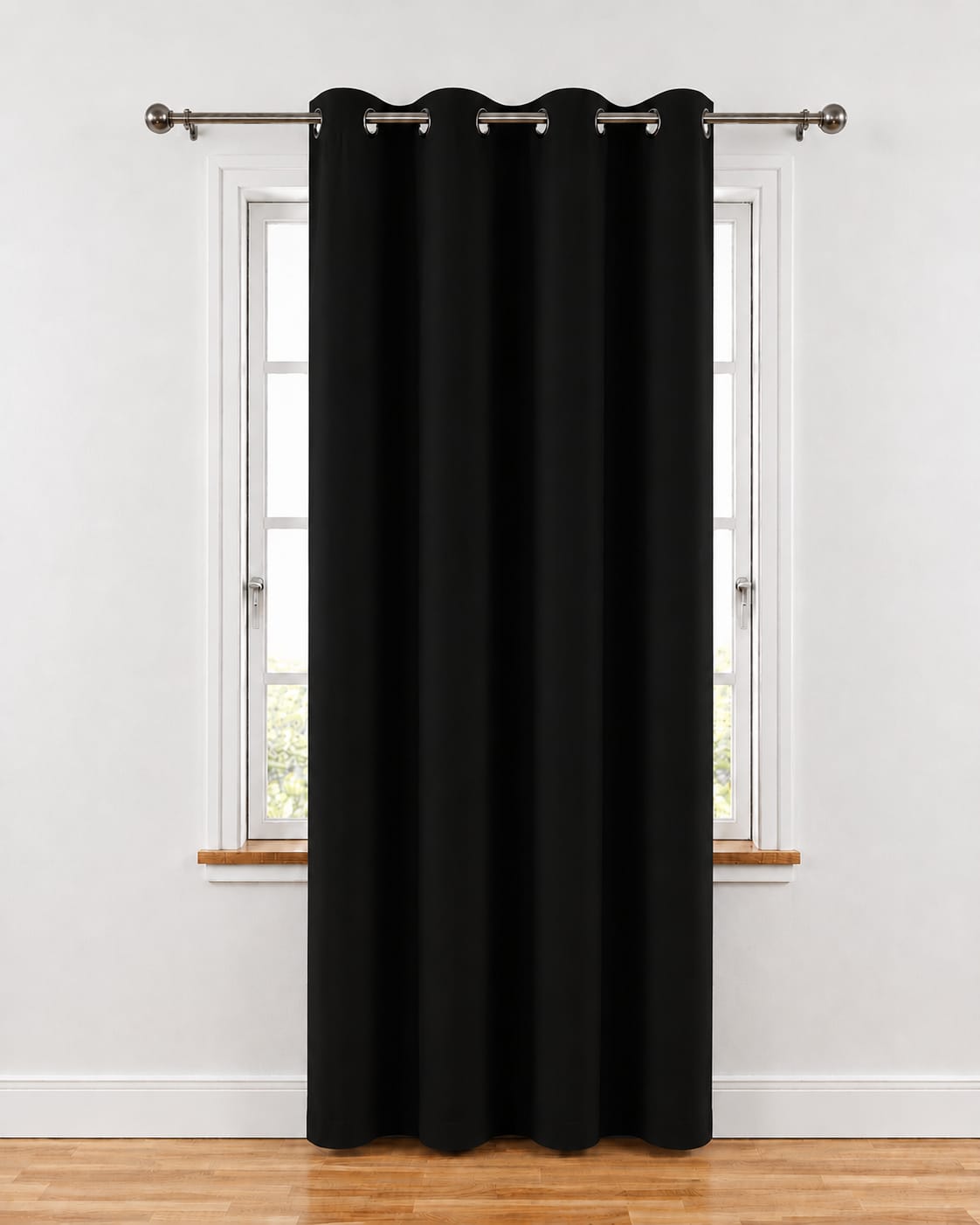 100% Blackout Curtain-One Peice-Black