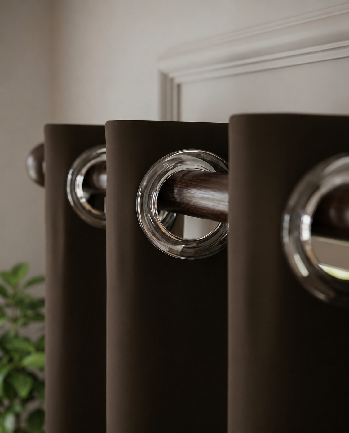 Loftura 100% Blackout Curtains for Door & Window | Set of 2 | Thermal Insulated | Noise Reducing | Premium Heavy Fabric | 8 Grommets eyelids Curtains | Brown