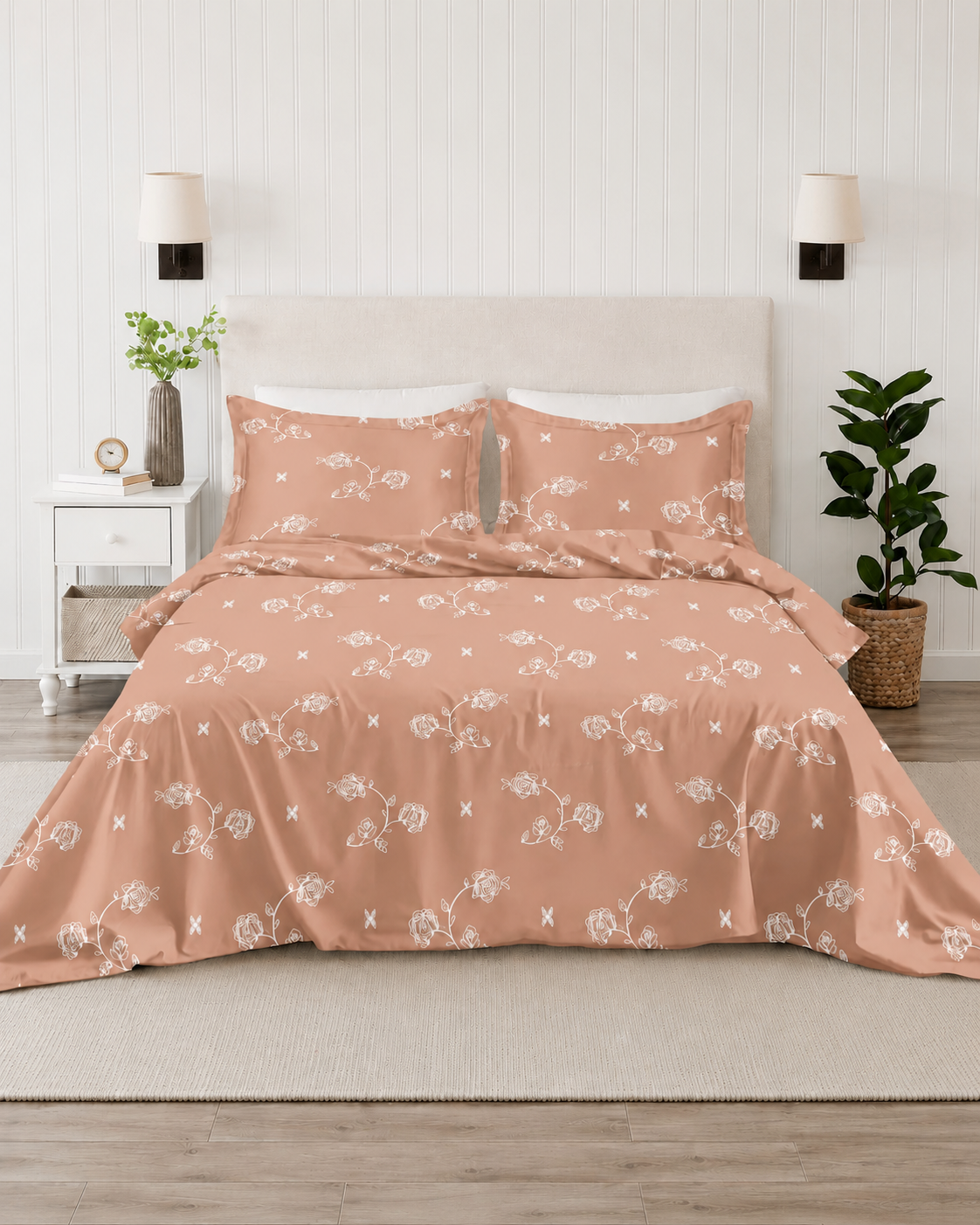 100% Cotton Petal Symphony-Apricot Blush