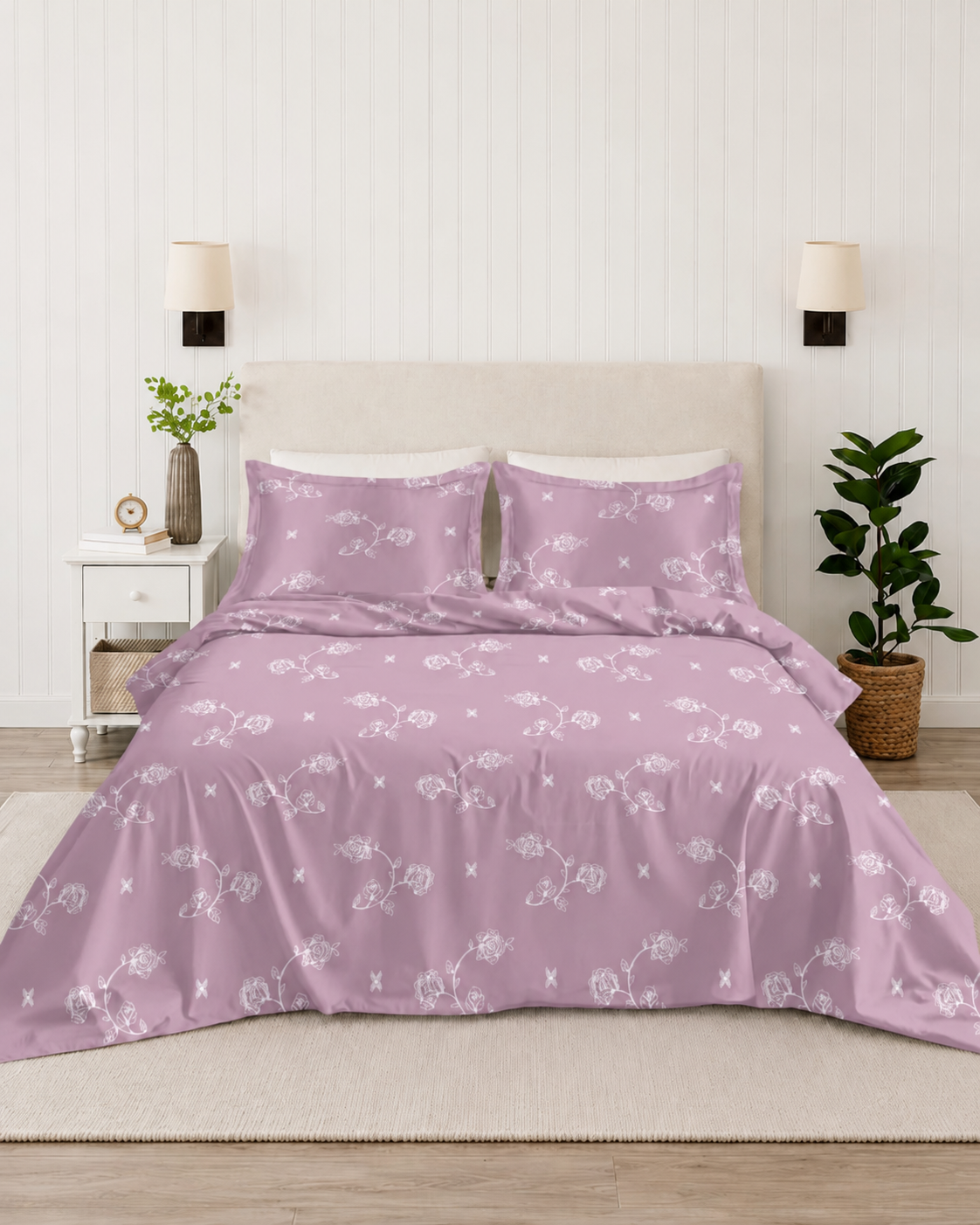 100% Cotton Petal Symphony-Lavender
