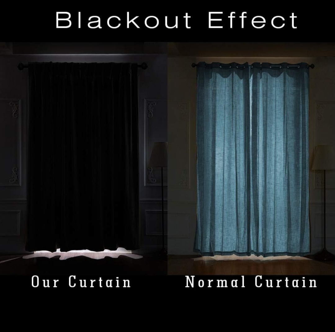 Loftura 100% Blackout Curtains for Door & Window | Set of 2 | Thermal Insulated | Noise Reducing | Premium Heavy Fabric | 8 Grommets eyelids Curtains | Beige color