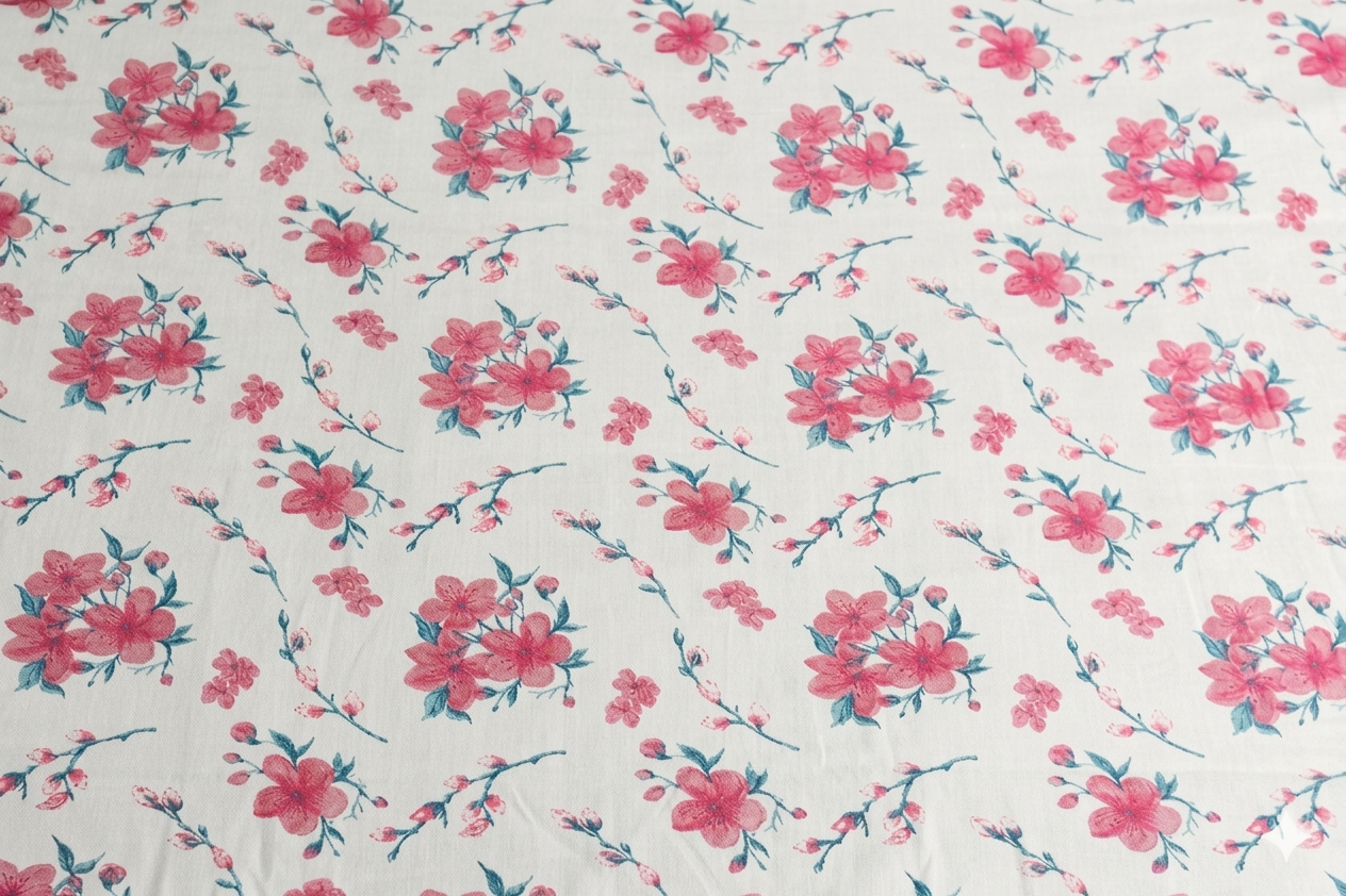 100% Cotton The Aurelia Flora flat bedsheet - dusty pink