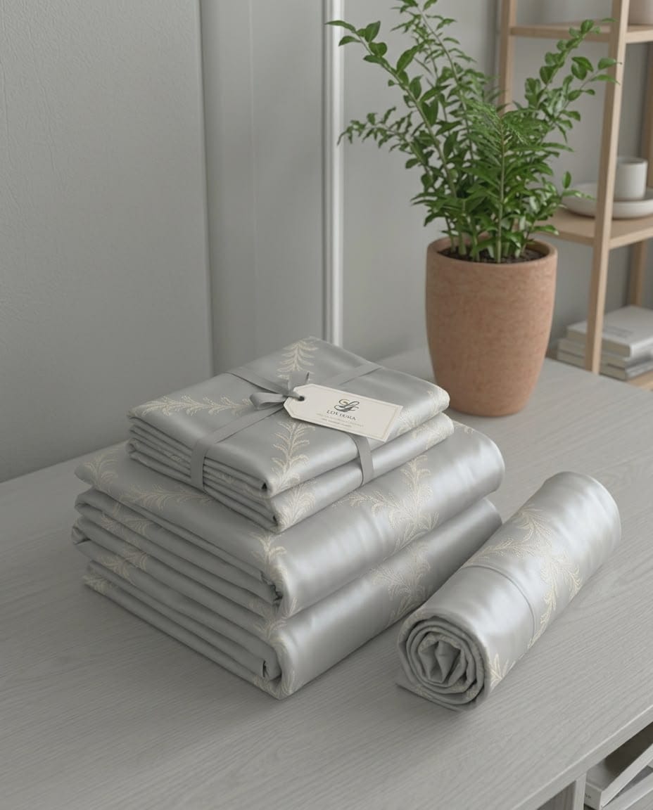 100% Cotton Grandeur Trellis flat bedsheet - grey
