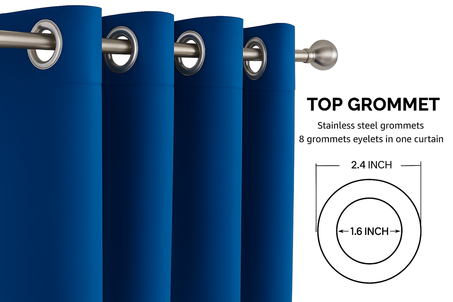 Blackout Curtain blue color