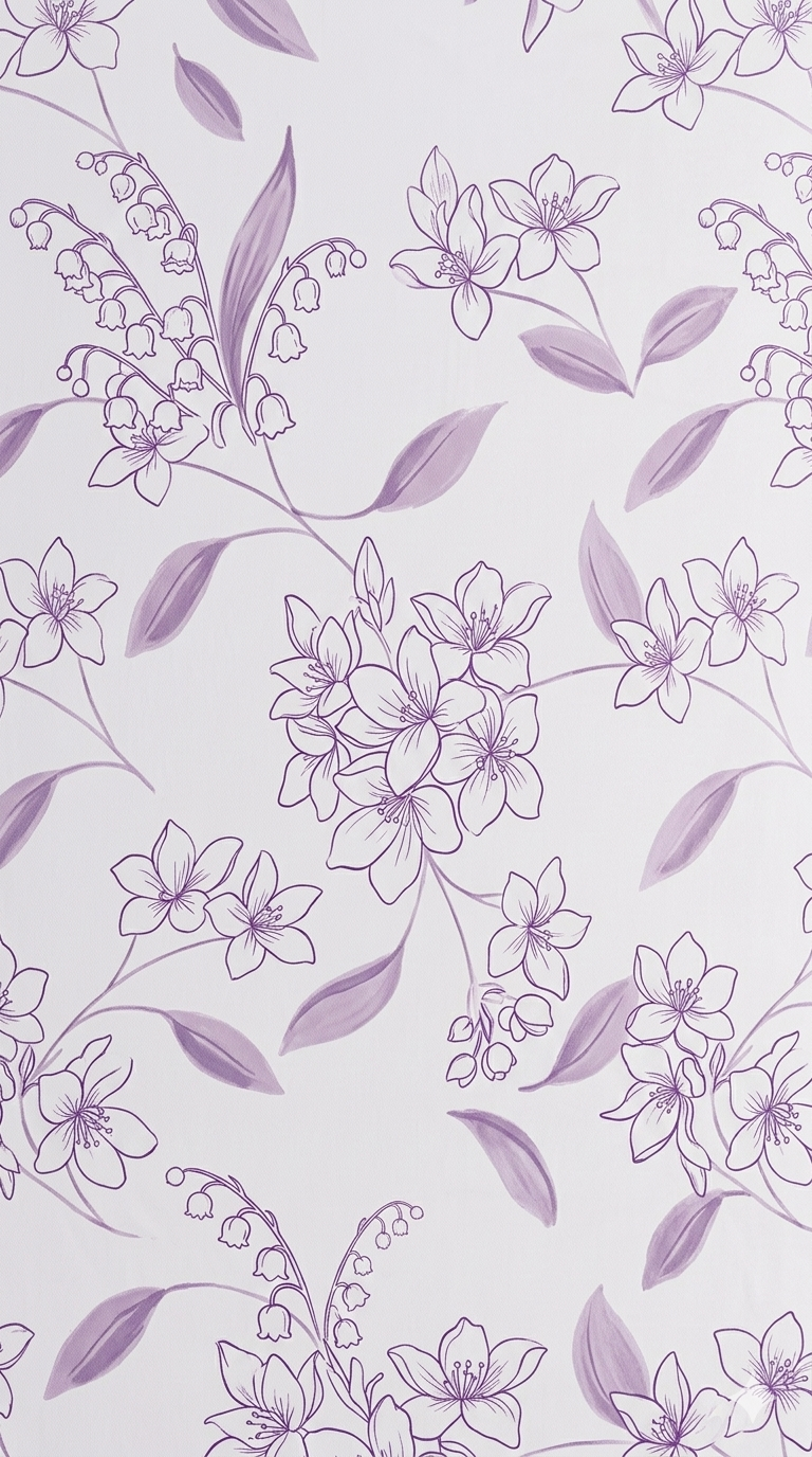 100% Cotton Floral Dreamscape flat bedsheet - Lavender