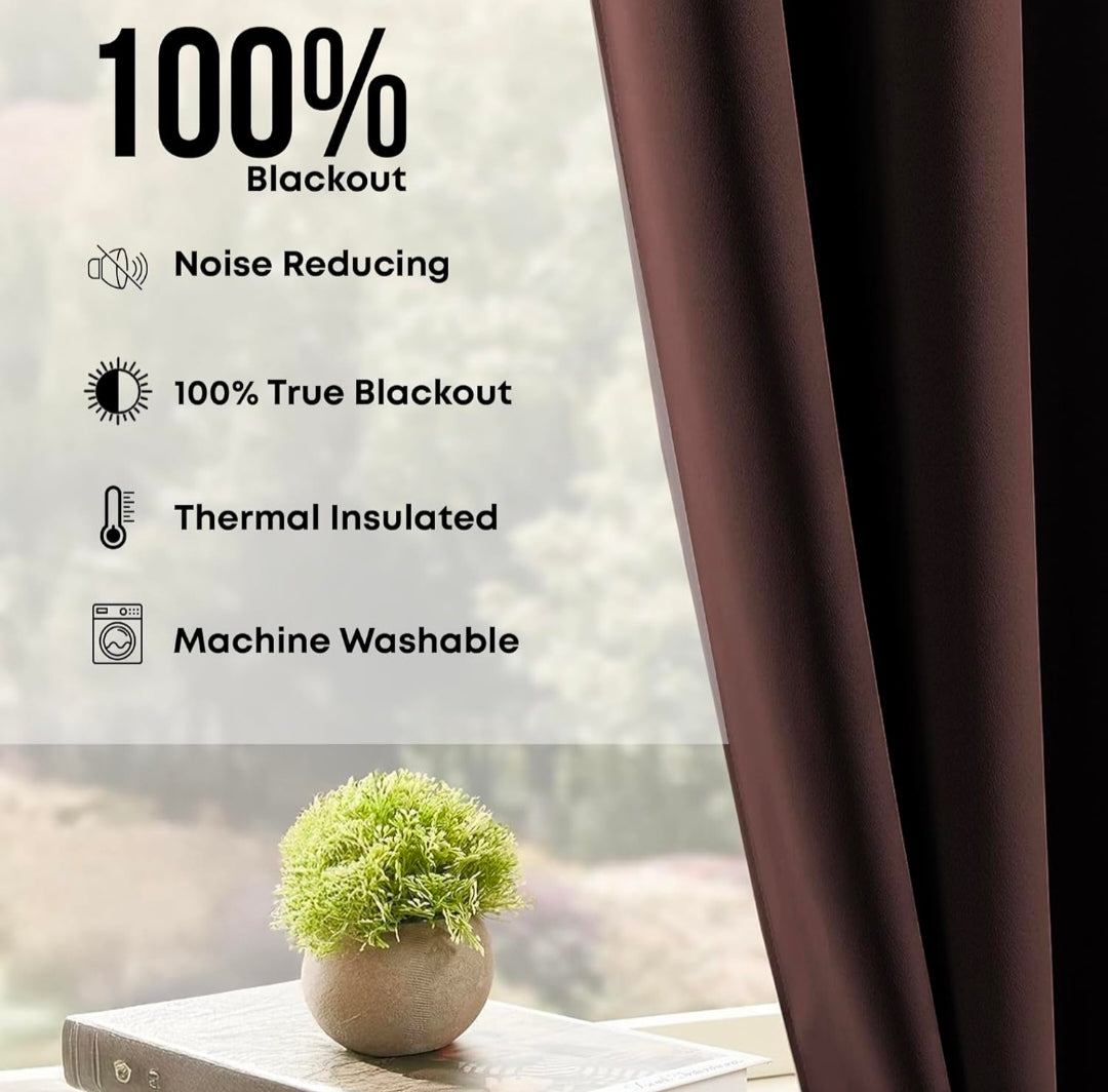 Blackout Curtain dark brown (coffee) color