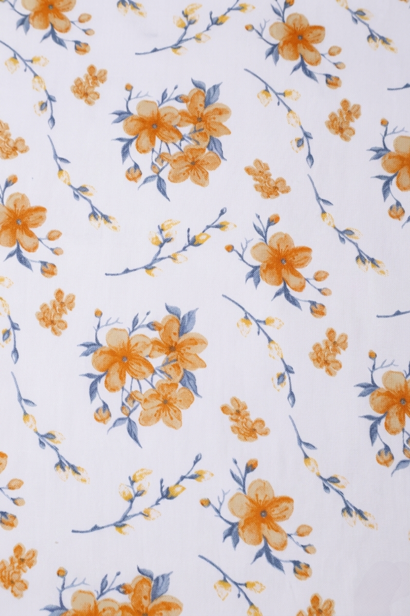 100% Cotton The Aurelia Flora flat bedsheet - yellow