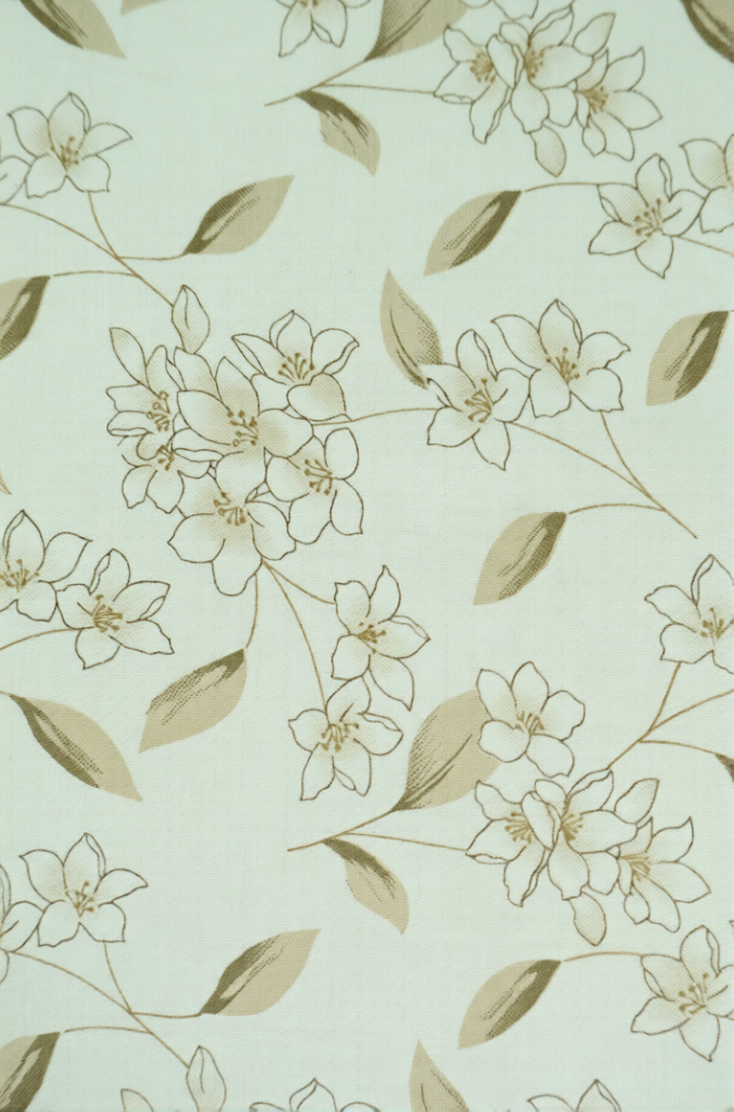 100% Cotton Floral Dreamscape flat bedsheet - beige