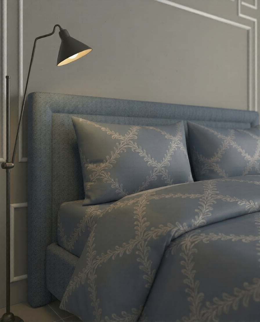 100% Cotton Grandeur Trellis flat bedsheet - Warm Taupe