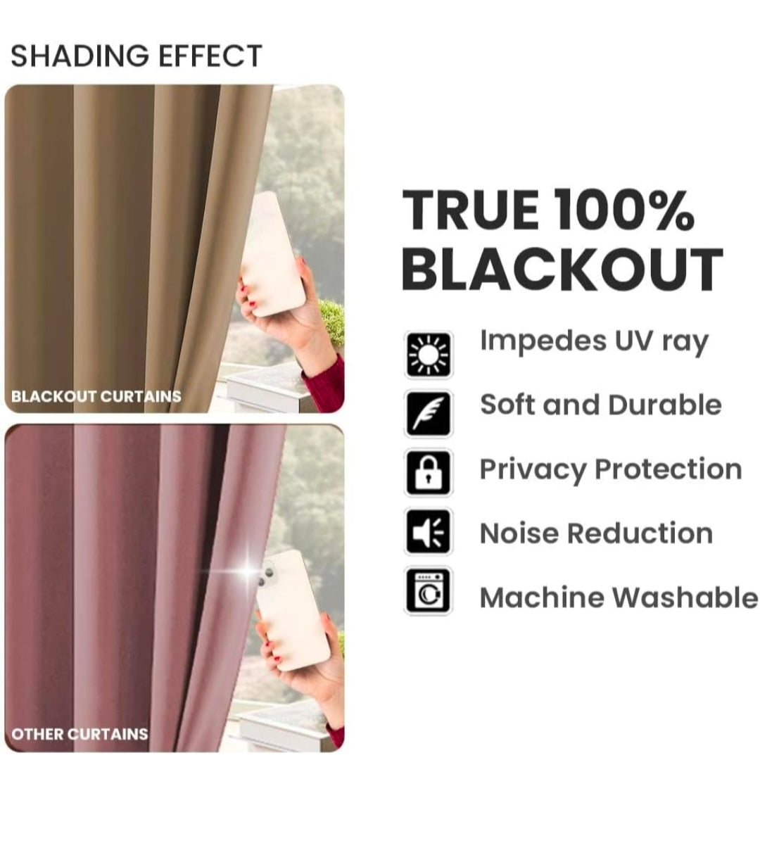 Blackout Curtain Khaki colour